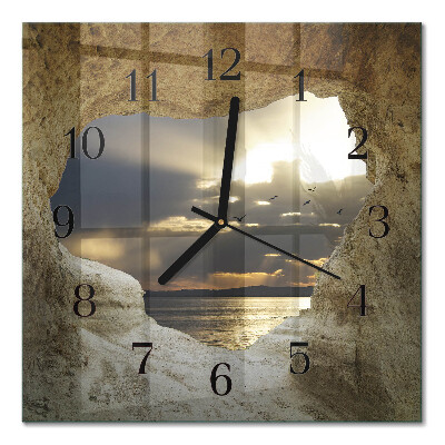 Moderne wanduhr quadratisch Herz im Felsen