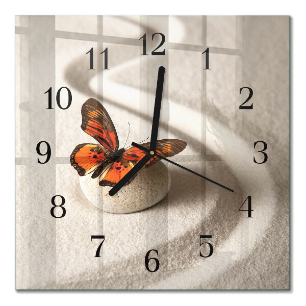 Quadratische wanduhr Schmetterling
