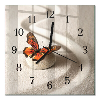 Quadratische wanduhr Schmetterling