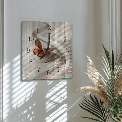Quadratische wanduhr Schmetterling