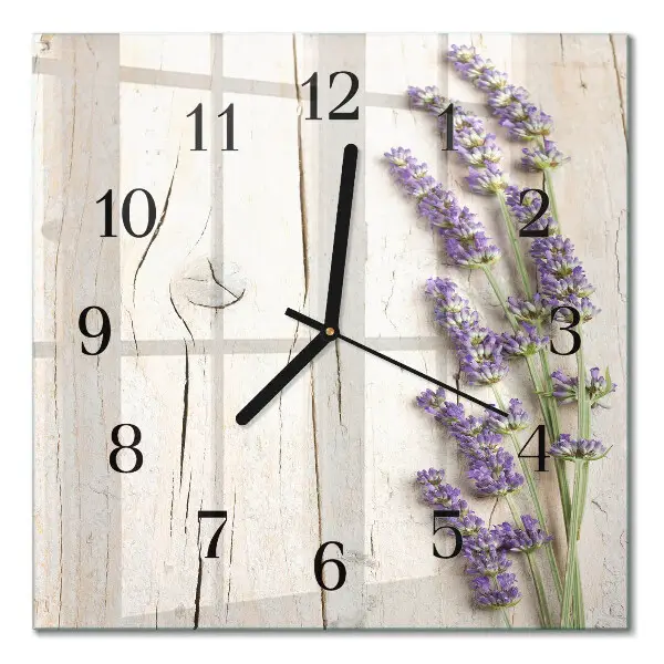 Wanduhr mit motiv quadratisch Lavendel