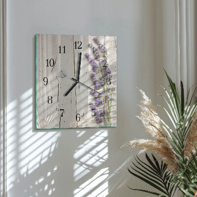 Wanduhr mit motiv quadratisch Lavendel