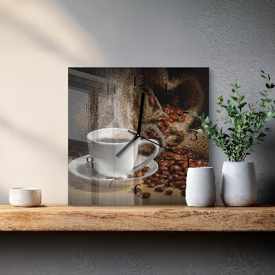 Moderne wanduhr quadratisch Kaffee