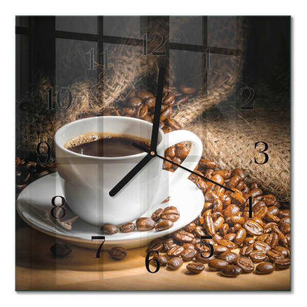 Glasuhr quadratisch Kaffee