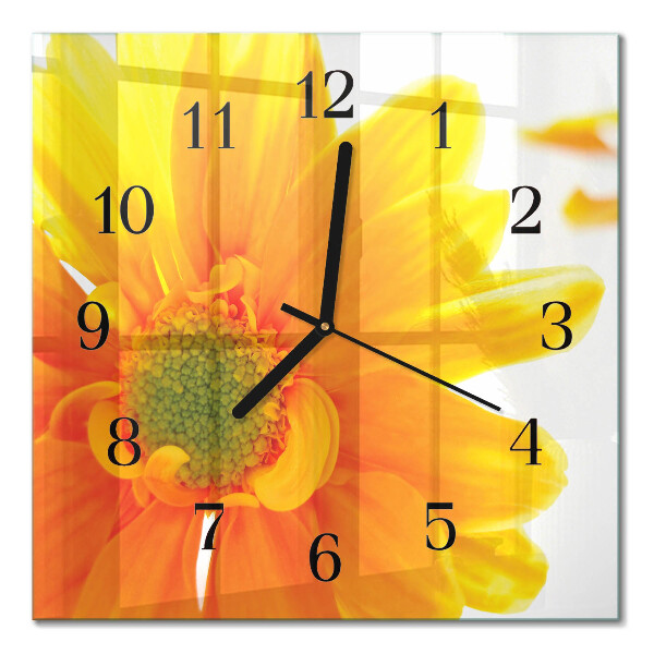 Quadratische wanduhr modern Blume