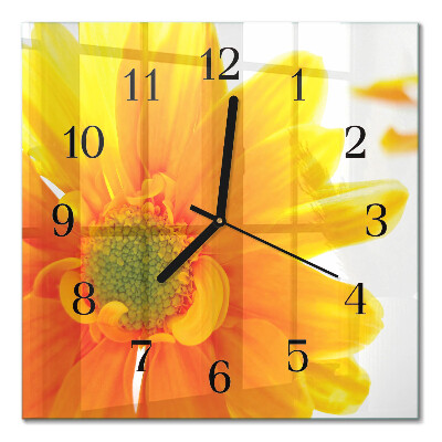 Quadratische wanduhr modern Blume
