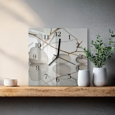 Moderne wanduhr quadratisch Steine