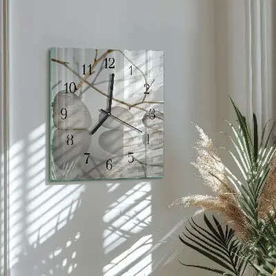 Moderne wanduhr quadratisch Steine