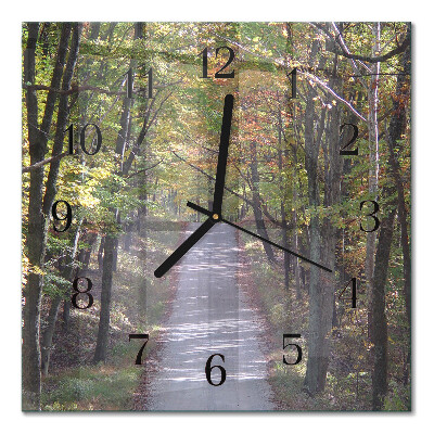Quadratische wanduhr Waldweg