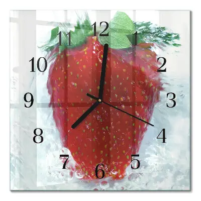 Wanduhr mit motiv quadratisch Erdbeere