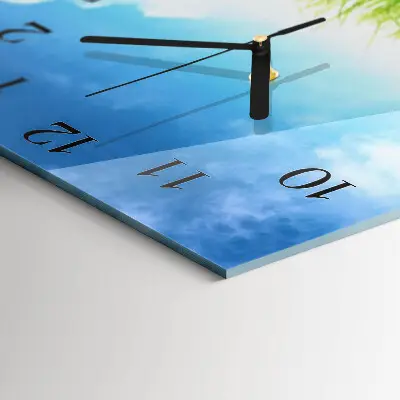 Quadratische wanduhr Gras