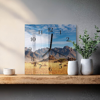 Quadratische wanduhr Gebirge