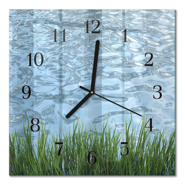 Quadratische wanduhr Graswasser