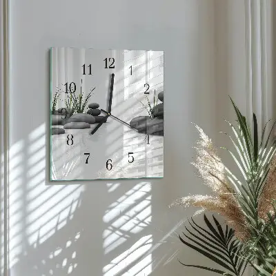 Moderne wanduhr quadratisch Spa-Steine