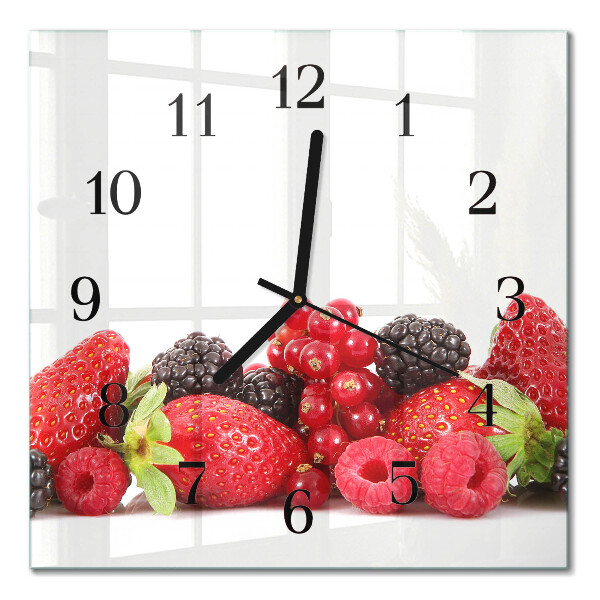 Quadratische wanduhr modern Obst