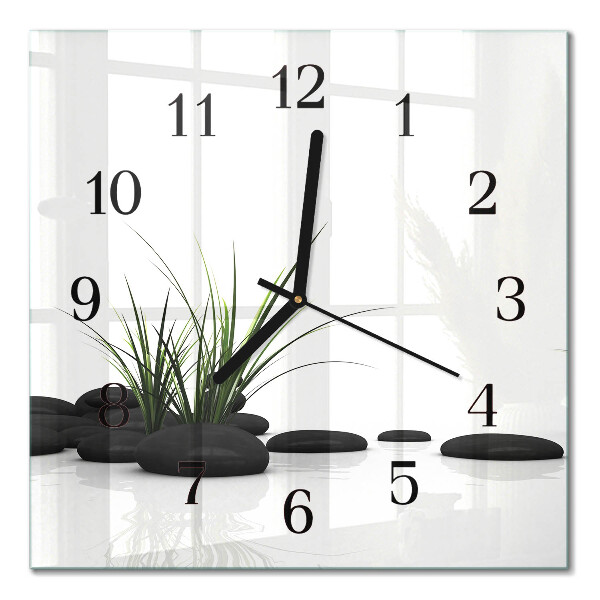 Quadratische wanduhr modern Steine