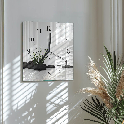 Quadratische wanduhr modern Steine