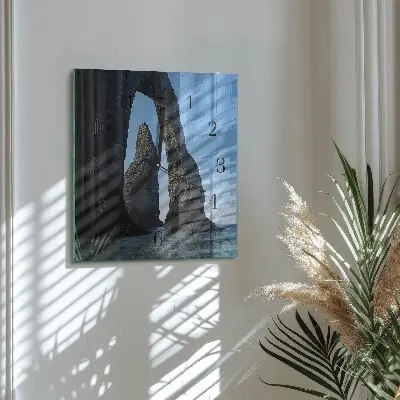 Moderne wanduhr quadratisch Stein