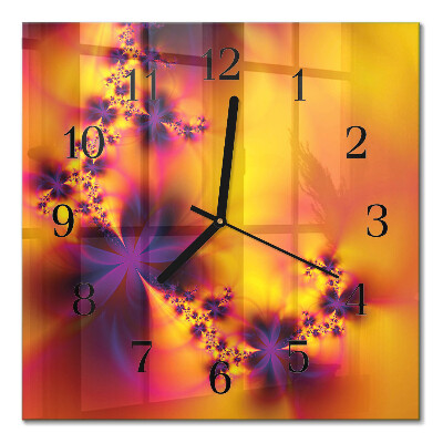 Wanduhr mit motiv quadratisch Blumen