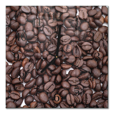 Moderne wanduhr quadratisch Kaffeebohnen