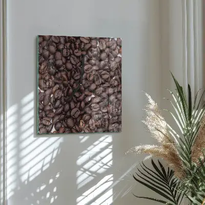 Moderne wanduhr quadratisch Kaffeebohnen