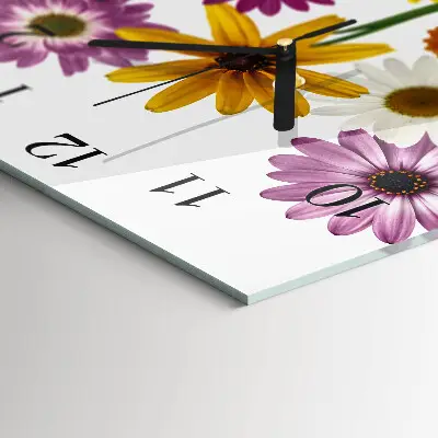 Quadratische wanduhr Blumen