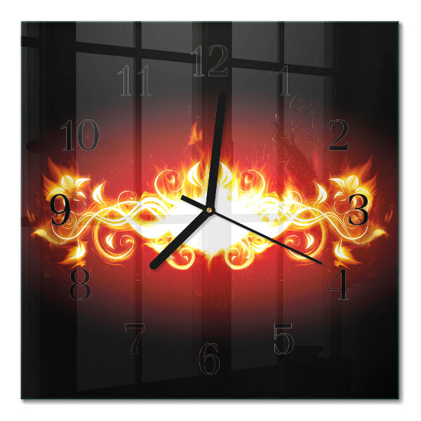 Wanduhr mit motiv quadratisch Feuerblume