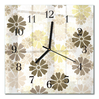 Quadratische wanduhr modern Floristische Kunst