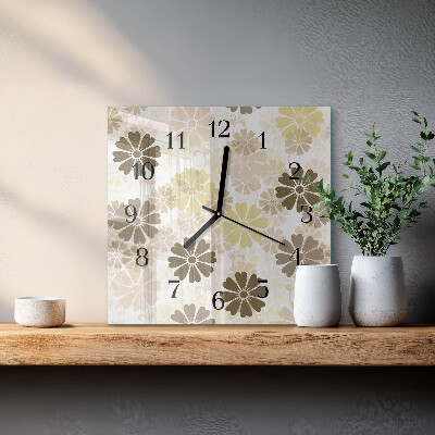 Quadratische wanduhr modern Floristische Kunst