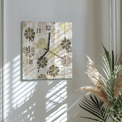 Quadratische wanduhr modern Floristische Kunst