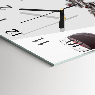 Quadratische wanduhr Ein Glas Wein