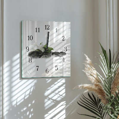 Wanduhr mit motiv quadratisch Zen-Steine