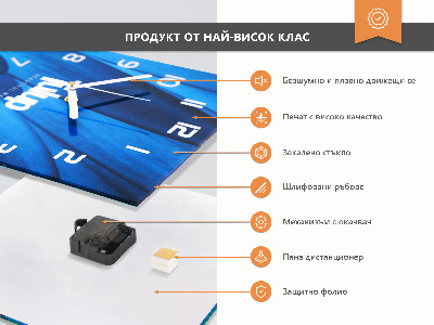Quadratische wanduhr modern Gras