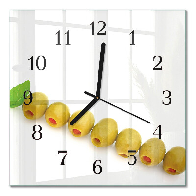 Wanduhr mit motiv quadratisch Oliven