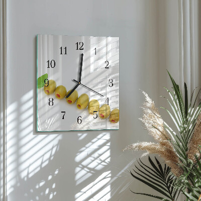 Wanduhr mit motiv quadratisch Oliven