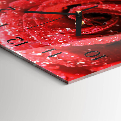 Moderne wanduhr quadratisch Rose