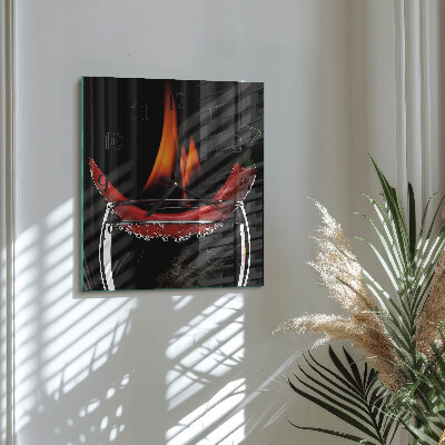 Quadratische wanduhr modern Scharfe Chili