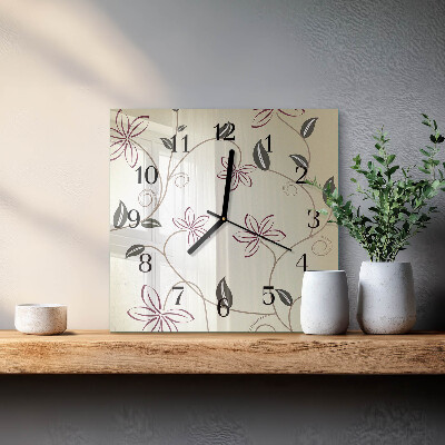 Moderne wanduhr quadratisch Floristische Kunst