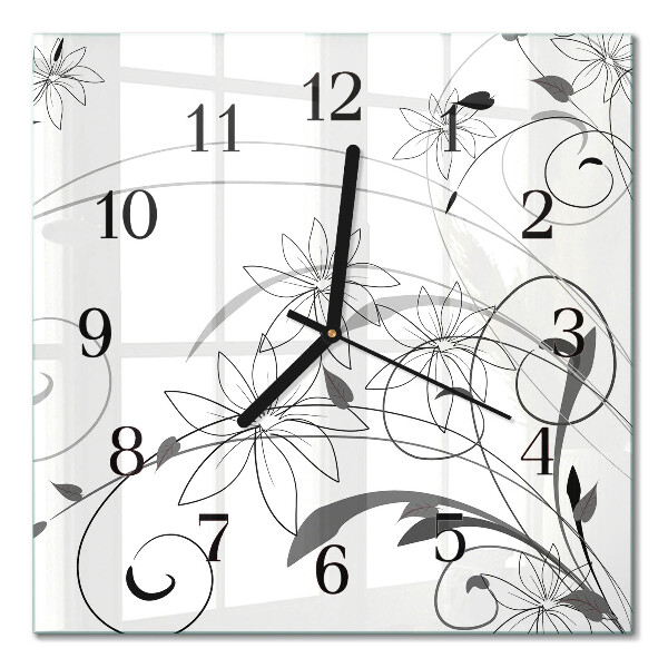 Quadratische wanduhr Floristische Kunst