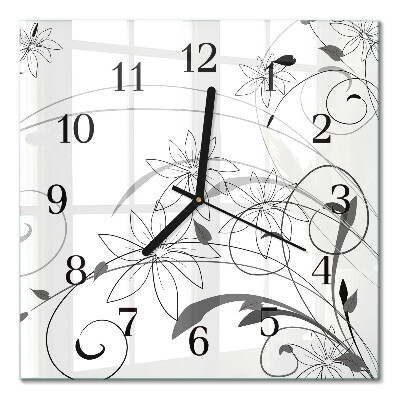 Quadratische wanduhr Floristische Kunst