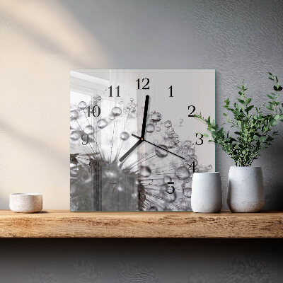 Quadratische wanduhr modern Löwenzahn