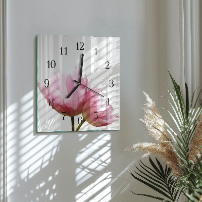 Moderne wanduhr quadratisch Tulpen