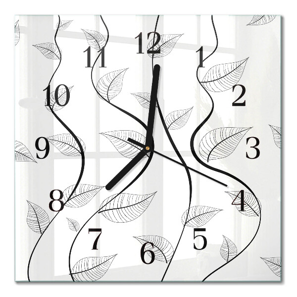 Moderne wanduhr quadratisch Blattkunst