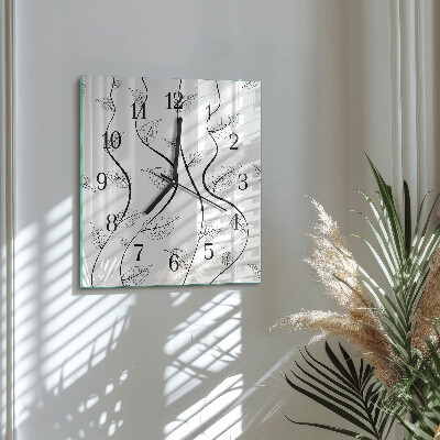 Moderne wanduhr quadratisch Blattkunst