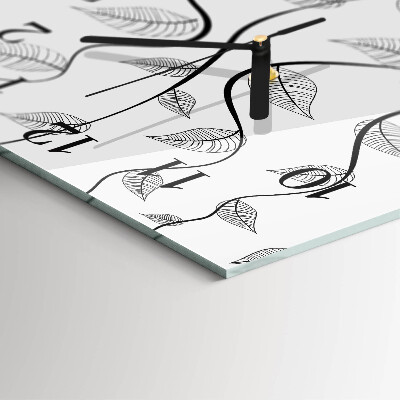 Moderne wanduhr quadratisch Blattkunst