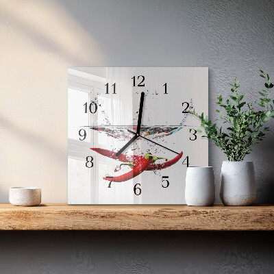 Wanduhr mit motiv quadratisch Chilischoten
