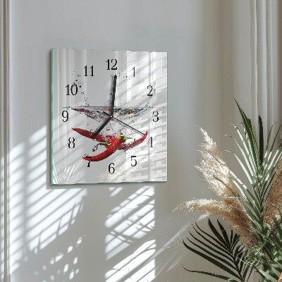 Wanduhr mit motiv quadratisch Chilischoten