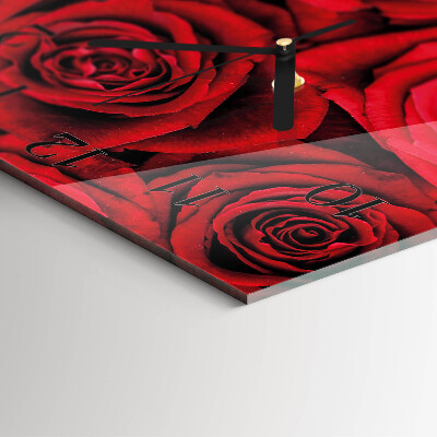Moderne wanduhr quadratisch Rosen