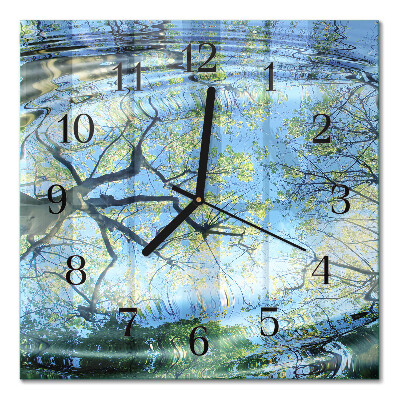 Moderne wanduhr quadratisch Bäume, Wasser