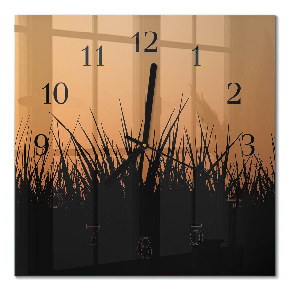 Wanduhr mit motiv quadratisch Gras